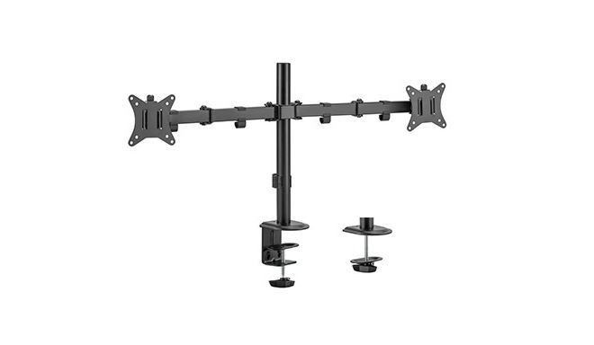 Adjustable desk 2-display mounting arm (rotate, tilt, swivel), 17 inches-32 inches, up to 9 kg