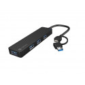USB-C 3.0 Hub 4-Port Mayfly black + adapter