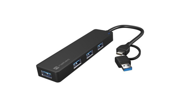 USB-C 3.0 Hub 4-Port Mayfly black + adapter