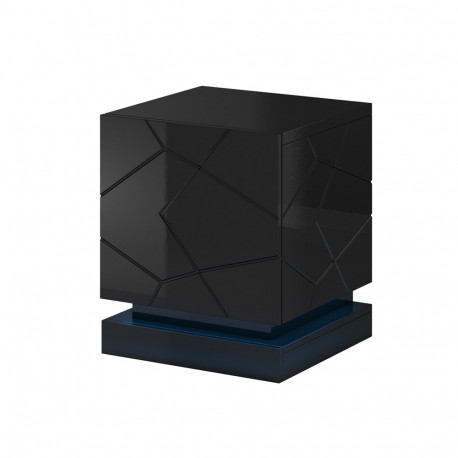 QIU öökapp 2 tk 46x41,5x53 cm must läikiv/must läikiv