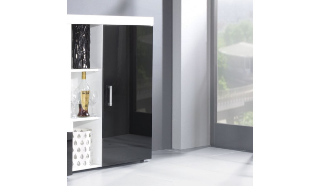 Cama raamaturiiul SAMBA valge/must läikiv