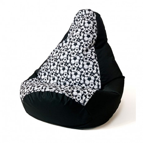 Sako bag pouffe Pear print black-ball L 105 x 80 cm