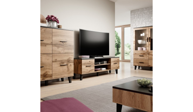 Cama elutoa komplekt LOTTA 1 (RTV alus 160 + vitriinkapp 120 + kummut 110 4D + diivanilaud 60)