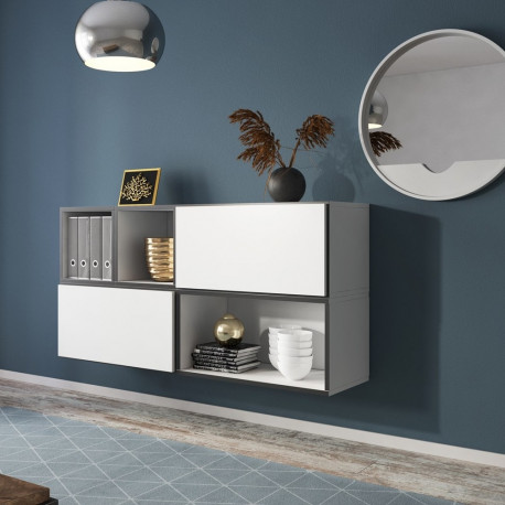 Cama elutoa mööblikomplekt ROCO 15 (RO4+2xRO3+2xRO6) valge/must/valge