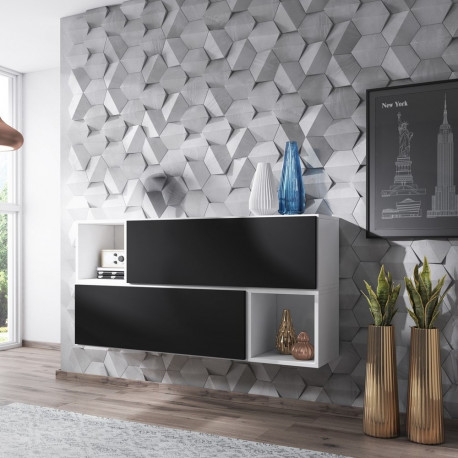 Cama elutoa mööblikomplekt ROCO 14 (2xRO1 + 2xRO6) valge/valge/must