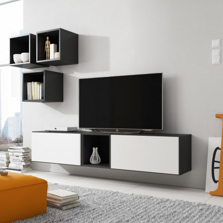 Cama elutoa mööblikomplekt ROCO 8 (2xRO3 + 4xRO6) must/must/valge