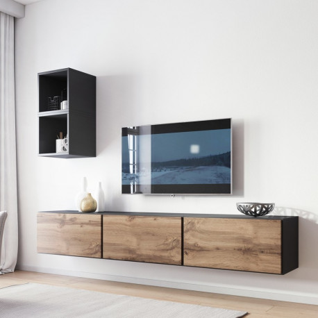 Cama elutoa mööblikomplekt ROCO 7 (3xRO3 + 2xRO6) antratsiithall/wotan tamm