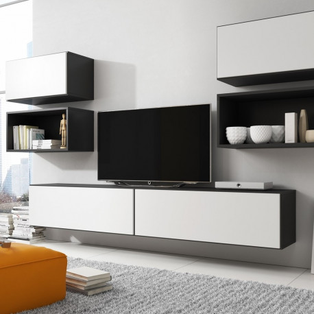 Cama elutoa mööblikomplekt ROCO 3 (2xRO3+2xRO4+2xRO1) must/must/valge