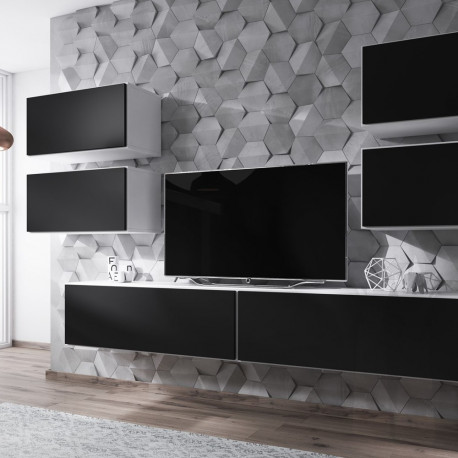 Cama elutoa mööblikomplekt ROCO 2 (2xRO1 + 4xRO3) valge/valge/must