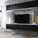 Cama living room furniture set ROCO 1 (4xRO1 + 2xRO4) white/white/black