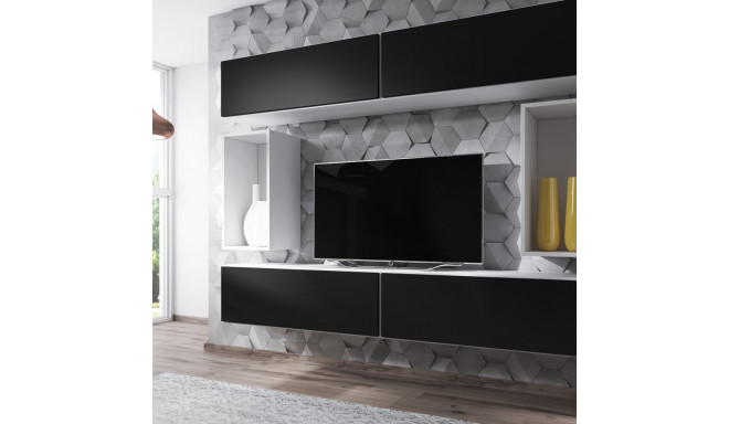 Cama living room furniture set ROCO 1 (4xRO1 + 2xRO4) white/white/black