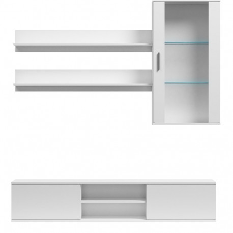 SOHO 5 komplekt (RTV180 kapp + seinamoodul + riiulid) valge/valge läikiv