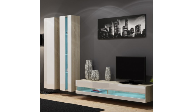 Cama Living room cabinet set VIGO NEW 5 sonoma/white gloss