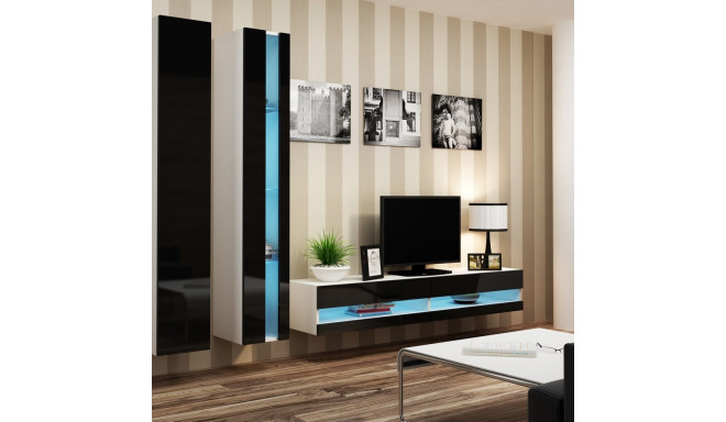 Cama Living room cabinet set VIGO NEW 5 white/black gloss