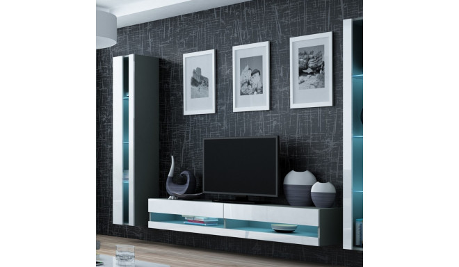Cama Living room cabinet set VIGO NEW 3 grey/white gloss