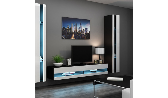 Cama Living room cabinet set VIGO NEW 3 black/white gloss