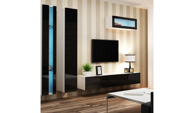 Cama Living room cabinet set VIGO NEW 2 white/black gloss