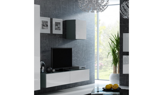 Cama Living room cabinet set VIGO 24 grey/white gloss