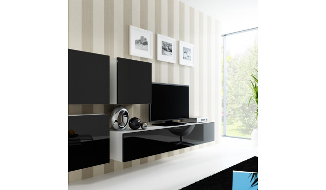 Cama Living room cabinet set VIGO 23 white/black gloss