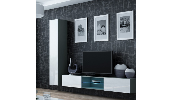 Cama Living room cabinet set VIGO 21 grey/white gloss