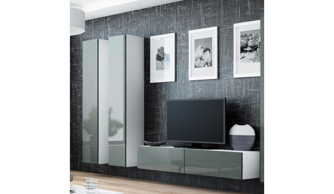 Cama Living room cabinet set VIGO 14 white/grey gloss