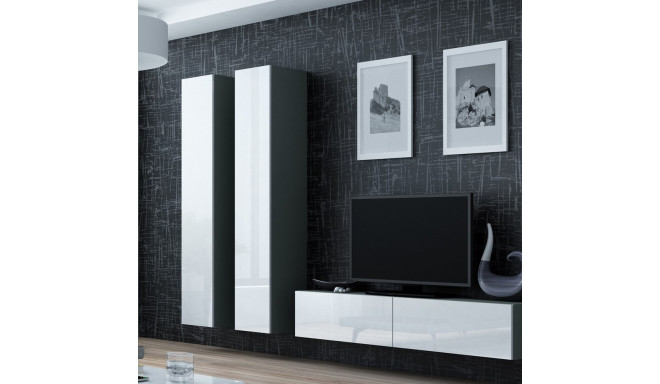 Cama Living room cabinet set VIGO 9 grey/white gloss