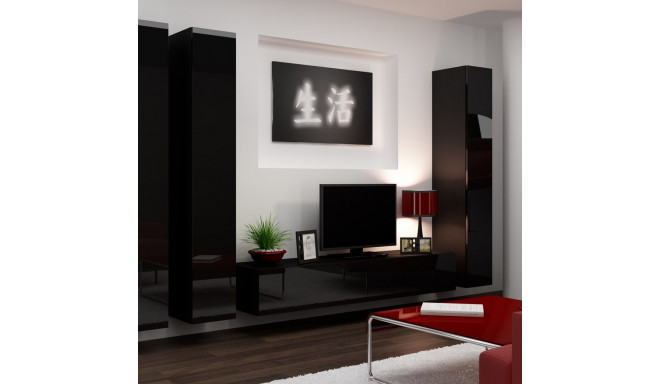 Cama Living room cabinet set VIGO 1 black/black gloss