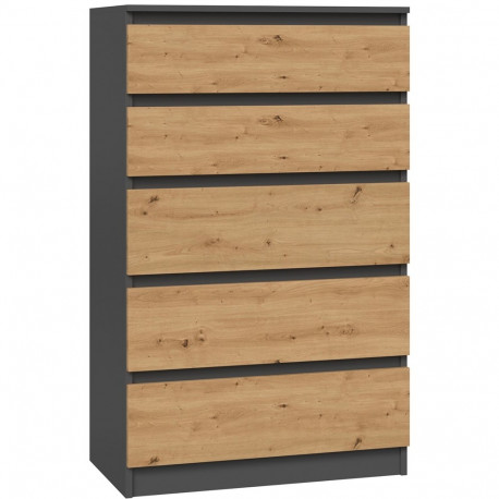 Topeshop M5 ANTRACYT/ARTISAN chest of drawers