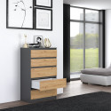 Topeshop M5 ANTRACYT/ARTISAN chest of drawers
