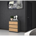 Topeshop M3 ANTRACYT/ARTISAN chest of drawers
