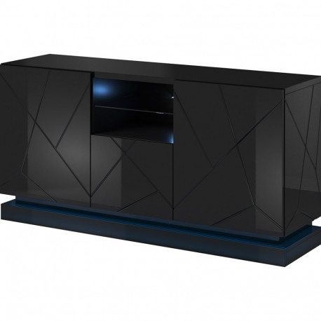 QIU 2D1K 150x41.5x75 must läikiv kummut