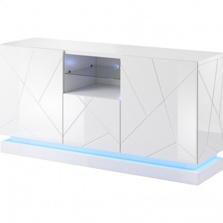 QIU 2D1K chest of drawers 150x41.5x75 cm glossy white/glossy white