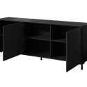 MARMO 3D chest of drawers 200x45x80,5 cm matte black/marble black MARMO 3D chest of drawers 200x45x80,5 cm matte black/marble black