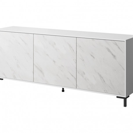 MARMO 3D kummut 200x45x80,5 cm valge matt/marmorvalge