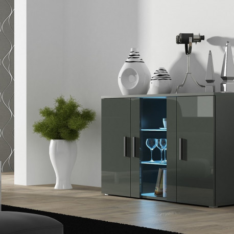 Cama kummut 120 cm SOHO S7 hall/hall läikiv