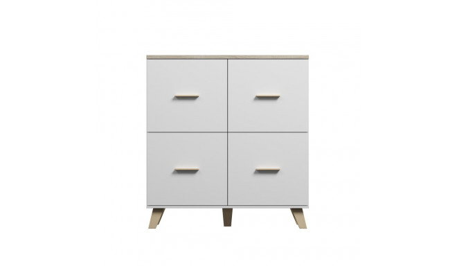 Cama kummut LOTTA 110 4D valge + sonoma tamm
