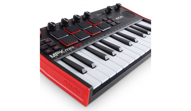 AKAI MPK Mini Play MK3 juhtklaviatuur pad-kontroller MIDI USB must, punane
