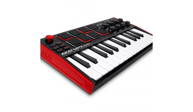 AKAI MPK Mini MK3 juhtklaviatuur pad-kontroller MIDI USB must, punane