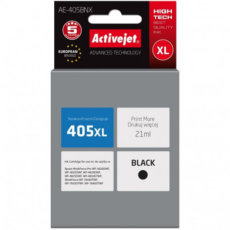 Activejet AE-405BNX tindikassett (asendus Epson 405XL C13T05H14010; Supreme; 21 ml; must)