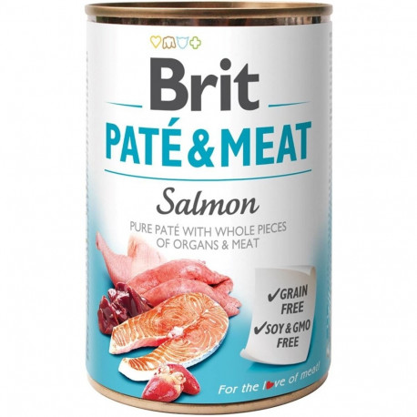 BRIT Paté & Meat with Salmon - wet dog food - 400g