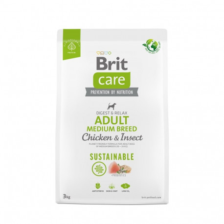 BRIT Care Dog Sustainable Adult Medium Breed kana ja putukatega kuiv koeratoit 3 kg
