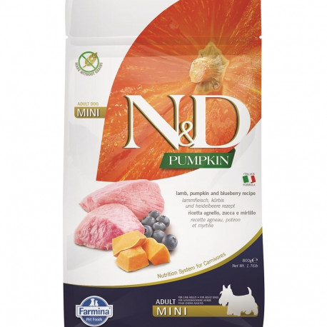 FARMINA N&D Pumpkin koer lambaliha ja mustikaga täiskasvanud mini kuivtoit 800 g