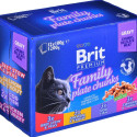 BRIT Cat Pouches Family Plate - wet cat food - 12 x 100g