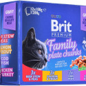 BRIT Cat Pouches Family Plate - wet cat food - 12 x 100g