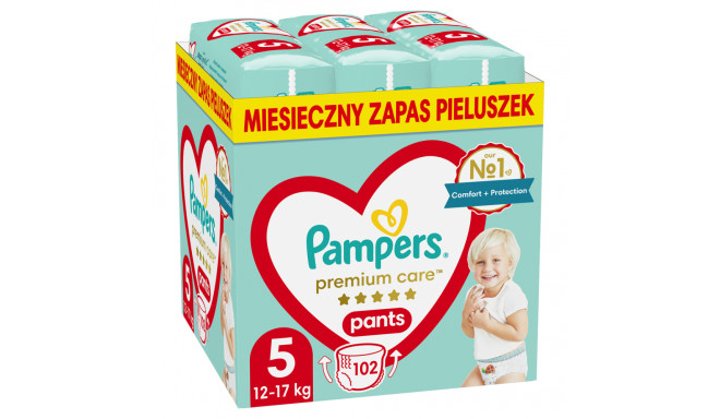 PAMPERS Premium Pants mähkmed Suurus 5, 12-17kg, 102tk