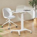 Maclean MC-453 W Mobile Laptop Desk with Pneumatic Height Adjustment, Laptop Table with Wheels, 80 x