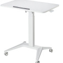 Maclean MC-453 W Mobile Laptop Desk with Pneumatic Height Adjustment, Laptop Table with Wheels, 80 x