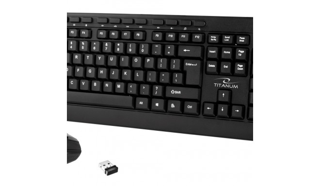 TITANUM TK108 Keyboard + USB mouse Black