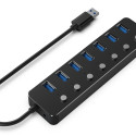 Gembird UHB-U3P7P-01  7-port USB 3.1 (Gen 1) hub with switches, black