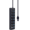 Gembird UHB-U3P7P-01  7-port USB 3.1 (Gen 1) hub with switches, black